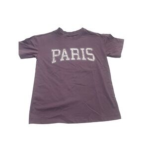Cat & Jack Kids Paris Graphic Tee Muted Purple Short Sleeve Shirt XS 4/5